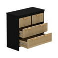 thumbnail image 4 of 4 Drawers Rattan Cabinet,For Bedroom,Living Room,Dining Room,Hallways,Easy Assembly, Black, 4 of 8
