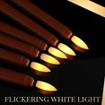 thumbnail image 3 of ORUYROP 24 Packs Flameless Taper Candles Battery Operated 11 Inch Long Candle Light LED Flameless Candlesticks Fake Candles Flickering Tapered Candles for Valentine's Day, Wedding(Brown), 3 of 6