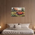 thumbnail image 3 of ZHONGYUTONG Farmhouse Canvas Wall Art Red Truck Picture Wall Decor Rustic Country Meadow Painting for Living Room Decor Framed (16.00" x 24.00"), 3 of 5
