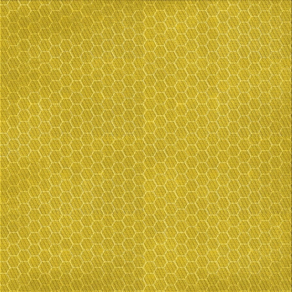 Ahgly Company Indoor Square Patterned Orange Gold Area Rugs, 6' Square