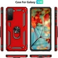 thumbnail image 4 of For Samsung Galaxy S21 Plus 5G Case, S21+ (NOT Fit S21) Case with HD Screen Protectors, Military-Grade Metal Ring Holder Kickstand 15ft Drop Tested Shockproof Cover Case for Galaxy S21 Plus Red, 4 of 7