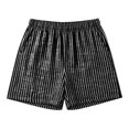 thumbnail image 4 of Axiiglly Bermuda Shorts for Women Striped Cotton Linen Elastic Waist Summer Casual Shorts with Pockets, S-3XL, 4 of 6