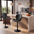 thumbnail image 5 of Exnote Bar Stools Set of 2, Modern Swivel Adjustable Bar Chairs, Faux Leather Upholstered Counter Height Bar Stools with Backrest, Comfort Barstools for Kitchen Island, Home Bar, Black, 5 of 7