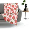 thumbnail image 4 of Cute Strawberry Flower Pink Blanket, Soft Blankets Flannel Bed Throw Cozy Lightweight Plush Gifts for Women Men Boys Girls Kids Sofa Couch Bedroom Warm All Season, Home Decor, Small 50"x40", 4 of 6