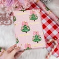 thumbnail image 4 of Christmas Reversible Wrapping Paper Roll - Pink Metallic Foil Shine Green Trees with Pink Bow & Red Checkered Gift Wrap for Christmas, New Year Celebration - Mini Roll - 17 Inch x 33 Feet, 4 of 12