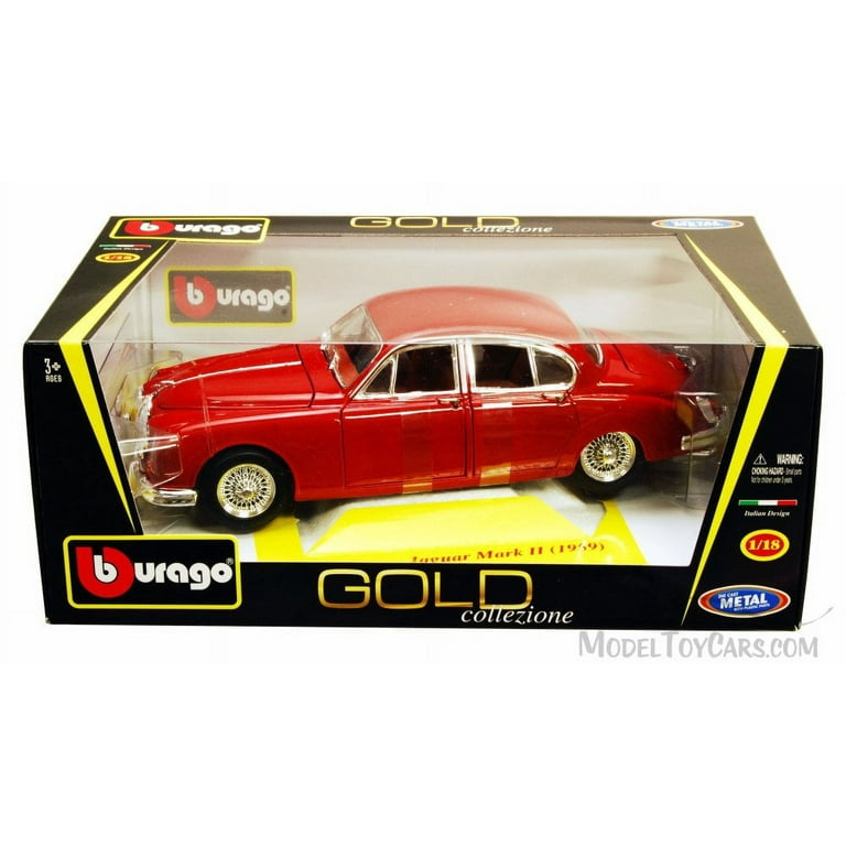 1959 Jaguar Mark II Red 1/18 Diecast Car Model by Bburago