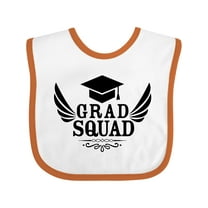 Inktastic Grad Squad with Graduation Cap and Wings Boys or Girls Baby Bib