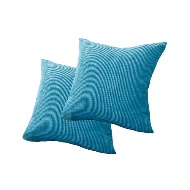Toystoory 2 piezas de fundas de almohada para sala de estar, cama, funda de almohada cuadrada decorativa, funda de cojín para coche, suministros Decoración del hogar Azul