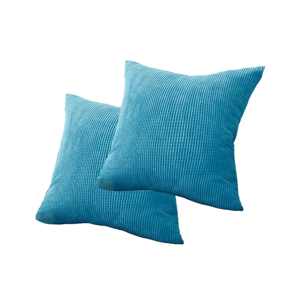 Toystoory 2 piezas de fundas de almohada para sala de estar, cama, funda de almohada cuadrada decorativa, funda de cojín para coche, suministros Decoración del hogar Azul