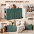 thumbnail image 6 of Modern Wooden Cat Litter Box Enclosure with Double Doors, Hidden Cat Washroom Furniture Side Table, Odor Control & Ventilation, Fits Most XL Litter Boxes, Green, 6 of 7