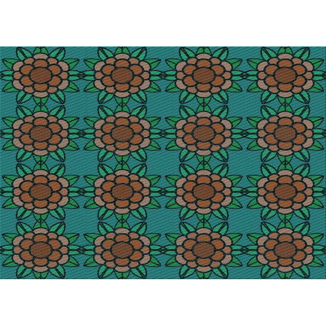 Ahgly Tapis Rectangulaire Lavable en Machine, Vert Terre, 4 Pieds x 6 Pieds