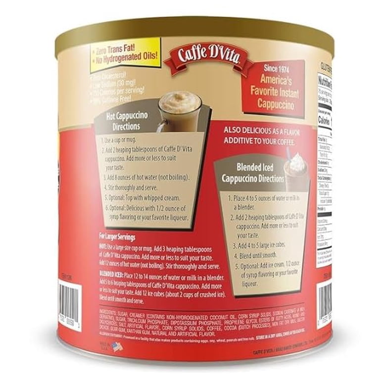 Caffe D?Vita Mocha Cappuccino 4 lb. can (64 oz.) - Walmart.com