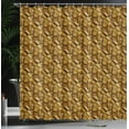 thumbnail image 3 of Ambesonne Mid-Century Modern Shower Curtain, Earthy Geometric, 69"Wx70"L, Caramel Fawn and Chocolate, 3 of 4