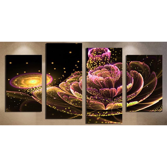 Cuadros Decorativos 5D DIY flor brillante 5 paneles completo redondo diamante pintura mosaico arte imagen Ehuebsd Nuevos Originales