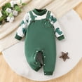 thumbnail image 2 of BXSRUTA Newborn Boy Long Sleeve Suspender Romper Soft Cotton Blend False Two Piece Baby Clothes Winter Baby Shower Gift, 2 of 8