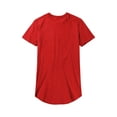thumbnail image 2 of Ma Croix Men's Premium Longtail Tee Shirt with Side Zippers Hip Hop Longline Elongated, 2 of 3