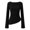 Black, variant on Women's Crew Neck Long Sleeve Flared Sleeve Top Solid Color Base Layer Shirt, S-XXL