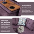 thumbnail image 6 of Aukfa 3 Piece Sectional Sofa, Living Room Couch with Storage Ottoman&Cup Holder, Linen, Right Hand, Purple, 6 of 8