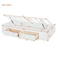 thumbnail image 4 of Wood Bunk Bed, Twin Bunk Bed with 5 Drawers, Wardrobe and Storage Shelves, Bunk Bed with Hydraulic Bed Design and Ladders, Space Saving for Small Bedroom, White, 4 of 8
