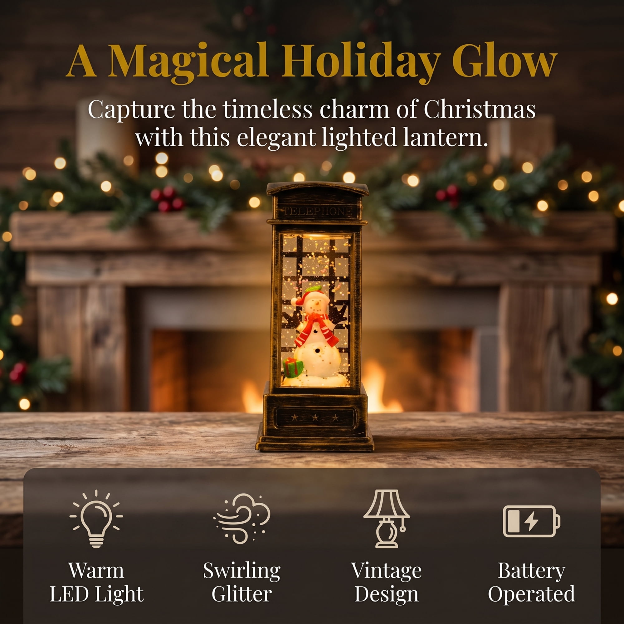 Unique Bargains Christmas Light Up Crystal Ball Mini LED Glitter Sphere Orb Brown Style J