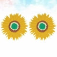 thumbnail image 2 of MasteelfCA 2pcs Sunflower Round Shape Heat Resistant High Temperature Resistance Coaster Cup Mat for Home (Yellow), 2 of 7