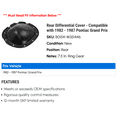 thumbnail image 2 of Rear Differential Cover - Compatible with 1982 - 1987 Pontiac Grand Prix 1983 1984 1985 1986, 2 of 2