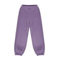 thumbnail image 2 of Children's Sweatpants Casual Elastic Waist Drawstring Solid Color Tapered Pants Boys and Girls Comfortable Sports Trousers Purple 11 Years, 2 of 5
