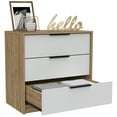 thumbnail image 4 of Cterwk 3 Drawers Dresser, Superior Top, White + Brown, 4 of 6