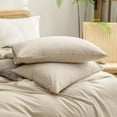 thumbnail image 6 of BESTOUCH Duvet Cover Set King 100% Washed Cotton Linen Feel Soft Chic Lightweight 3Pcs (Almond Milk Grey, 104"x90"), 6 of 8