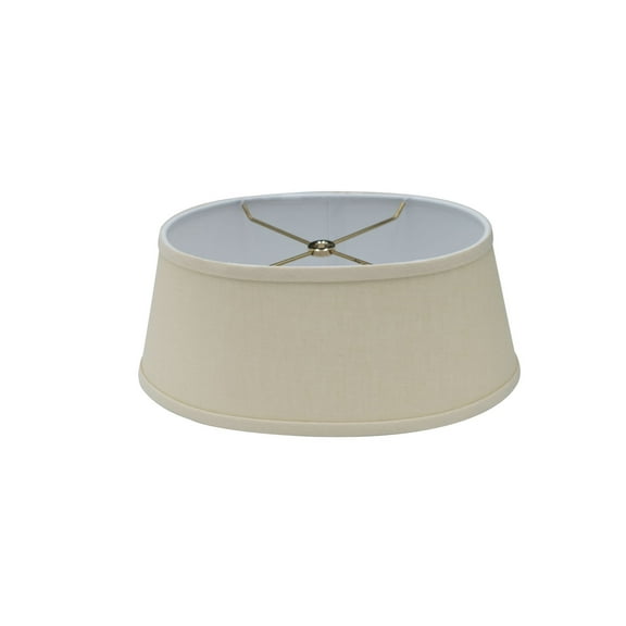 Beige Linen 12 Inch Oval Bouillotte Style Lamp Shade Replacement