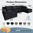thumbnail image 2 of LUCKHAO 124" Deep Seat Modular U-Shape Couch, Corduroy Boneless Cloud Sofa with 6 Pillows, No Assembly Required, 2 of 7