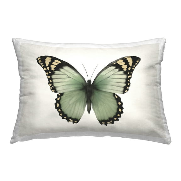 Stupell Industries Green Symmetrical Butterfly Decorative Printed Throw Pillow Design by Elizabeth Medley.