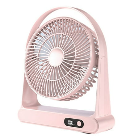 

Desktop USB Small Fan Office Fan Mini Portable Rechargeable Digital Display Fan Pink
