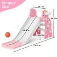 thumbnail image 5 of KORIMEFA Toddler Slide Indoor Slide for Toddlers Age 1-3 Kids Indoor Outdoor Slide Baby Plastic Play Slide with Basketball Hoop and Ball Foldable Slide, Pink, 5 of 12