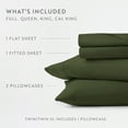 thumbnail image 4 of Noble Linens 4 Piece Holiday Microfiber Bed Sheet Set, Pine Green, King, 4 of 13