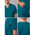 thumbnail image 4 of Adar Addition Scrubs for Men - Modern Multi Pocket V-Neck Scrub Top - A6010 - Caribbean Blue - S, 4 of 8