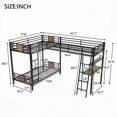 thumbnail image 2 of SpaceMax L-Shaped Twin over Twin Bunk Bed with Loft & Desk,Brown, 2 of 11