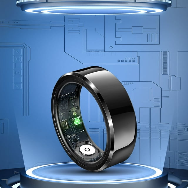 HLONK Smart Fitness Ring | IP68 Tracking Ring for Men and Women | Smart Ring with Pedometer and Calorie Tracker | Compatible with Android and iOS | Convenient Life Sale Savings(Black)