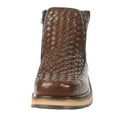 thumbnail image 4 of El General Men’s Brown Woven Ankle Boots with Zipper 45184, 4 of 4