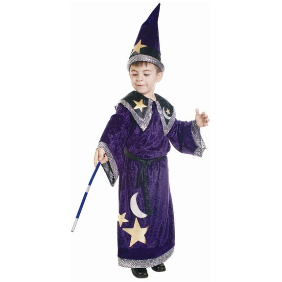 Dress Up America Wizard Costume for Kids - Warlock Robe and Set for Boys Purple