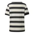 thumbnail image 5 of DHFJKG Womens Tops Striped Color Block Short Sleeve T Shirts Crewneck Casual Loose Fit Basic Tee Shirt Summer Trendy Tops, 5 of 7