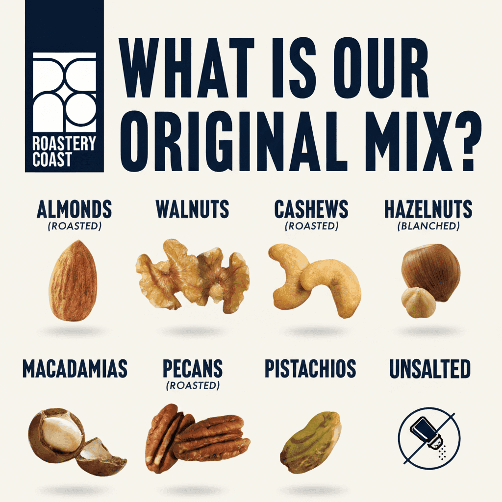 Roastery Coast - Daily Nuts Original Mixed Nuts | Mixed Nuts Snack Packs | Individually wrapped snacks | Unsalted Mixed Nuts | Nut Snacks | 22 Packs (1 oz each) | No peanuts | Deluxe assorted snack…