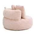 thumbnail image 6 of Aukfa 45" Oversized Round Bean Bag Chair, Deep Seat Lounger with 3 Pillows, No Assembly Sofa, Pink, 6 of 8