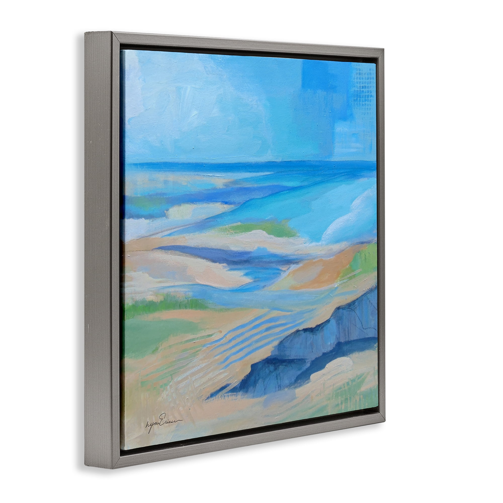 Stupell Industries After The Storm Beachscape Gray Framed Floater Canvas Wall Art, design by Lynn Ericson Fine Art