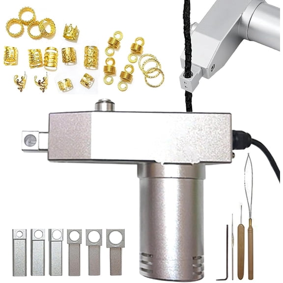Dreadlock Machine - Twisting & Braiding Tool,Portable Electric Dreadlocks Maker for Hair Loc,Handheld Dreadlocks Maker with 6 Braiding Head & 290PCS Hair Decoration