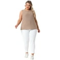thumbnail image 3 of DARING DIVA Women's Plus Tank Tops Basic Soft Casual Outfits 1X Brown, 3 of 5