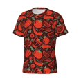 thumbnail image 3 of Yiaed Tomatoes And Chili Print Mens Short Sleeve Tight Fit T-Shirt, Crewneck Casual Tee-X-Large, 3 of 5