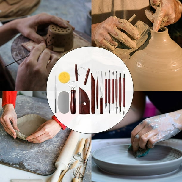 Ensemble d'outils de nettoyage en argile de sculpture en poterie