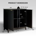 thumbnail image 2 of VERDALAY Aparador de madera, armario buffet, patas elevadas, armario para cubiertos, armario de almacenamiento con doble puerta, organizador, armario para cafetera, para cocina o dormitori, 2 of 12