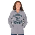 thumbnail image 3 of United States Navy Eagle Anchor Logo Unisex Plus Size Zip Hoodie Brisco Brands 2X, 3 of 5